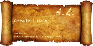 Amrein Lívia névjegykártya